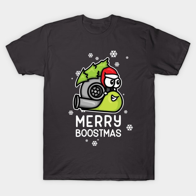 Christmas Sweater - Merry Boostmas Snail T-Shirt by hoddynoddy